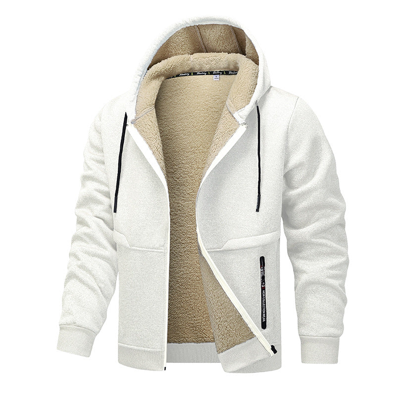 Thick Loose Sherpa Hoodie Work Jacket for Laborers