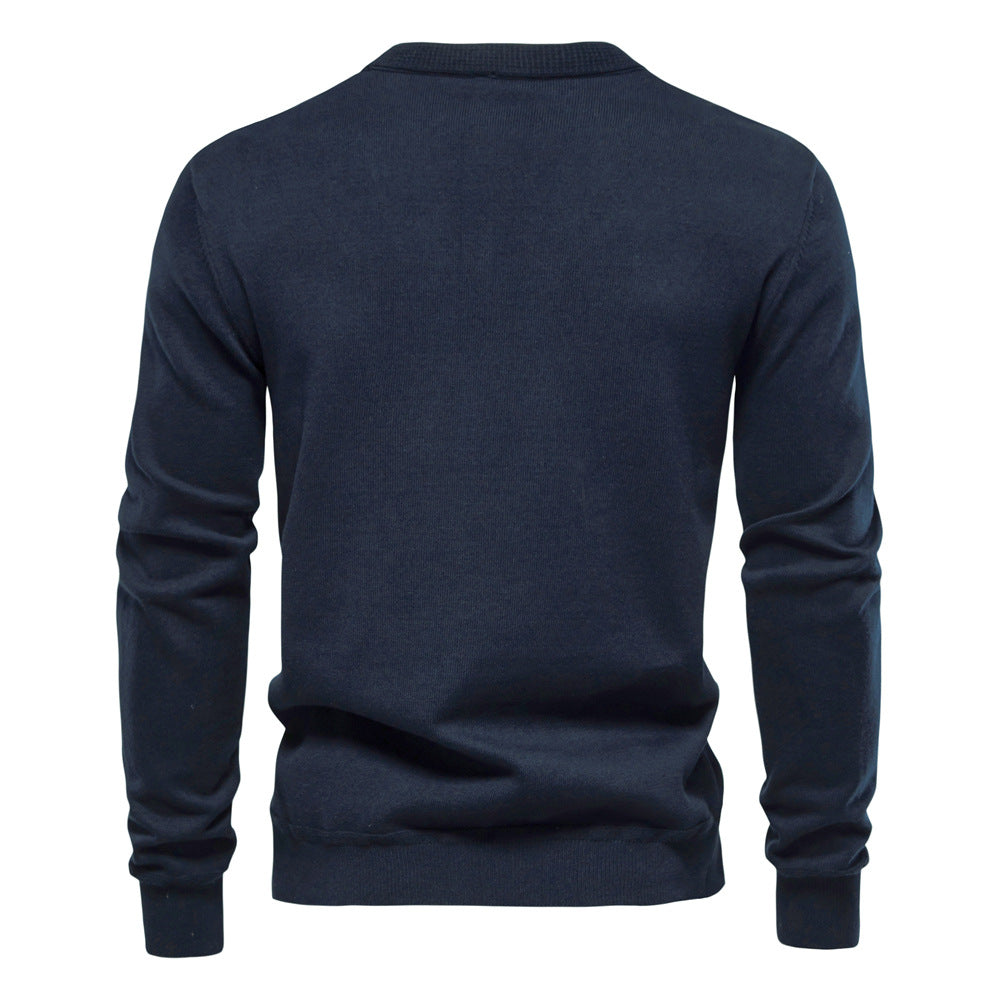 2025New Fall & Winter Men’s Cardigan Sweater - High-Quality Business Casual Solid Color Knitwear