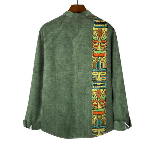 New Men's Tribal Print Button-Up Shirt