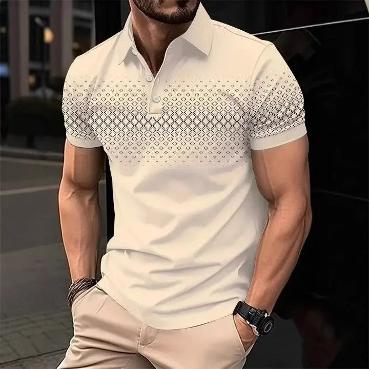 Summer Men's 3D Print Polo Shirt Turn-Down Collar Fashion Simple Casual Short Sleeve Daily Polo