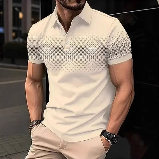 Summer Men's 3D Print Polo Shirt Turn-Down Collar Fashion Simple Casual Short Sleeve Daily Polo