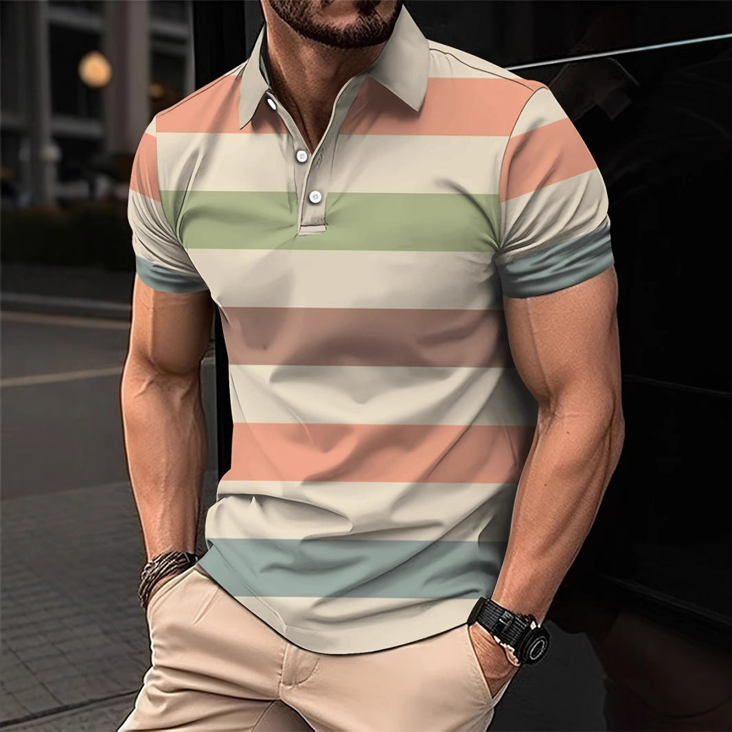 Year Summer Men's Short Sleeve Polo Shirt Simple Trendy Fashion Casual
