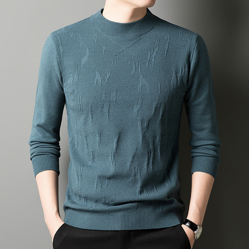 Anti-Pilling Jacquard Sweater for Men – Thick Fashionable Knitwear
