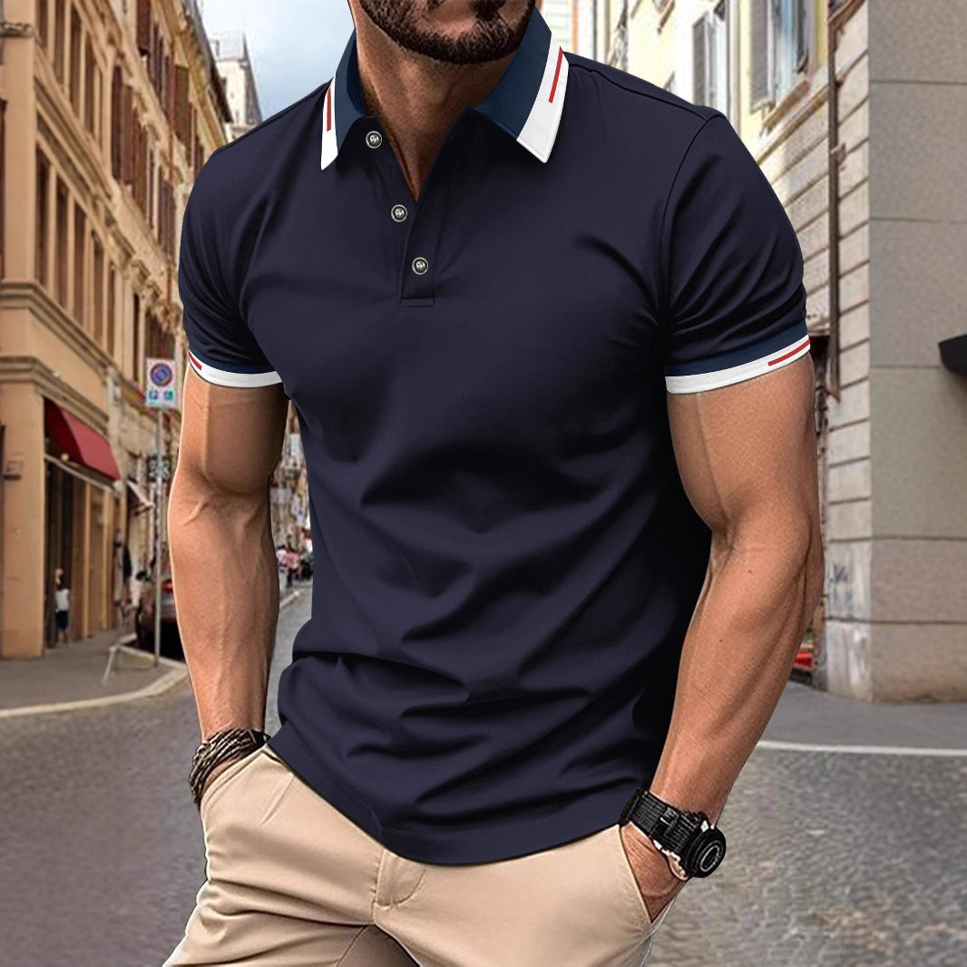 Ins Summer Polo Shirt Button Men's Casual Polo Shirt