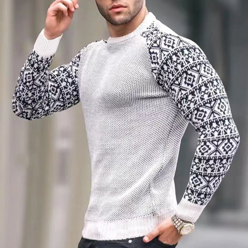 Base Layer Shirt Autumn Waffle Long-Sleeve Men's T-Shirt Casual Pullover Knit Top