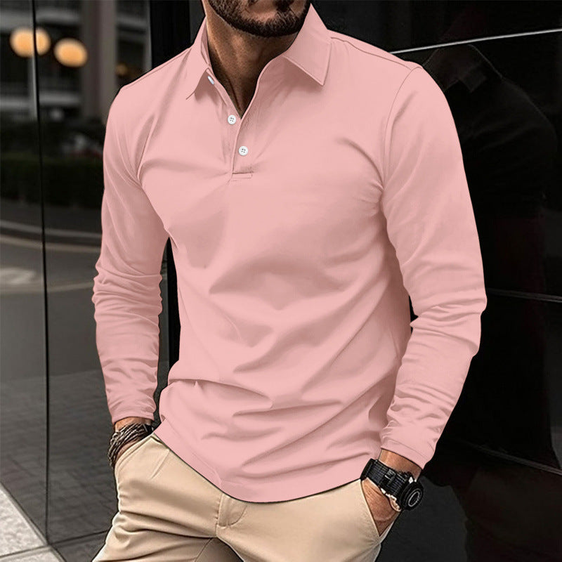Ins Spring Autumn Polo Shirt Men's Long Sleeve Sport Polo Shirt