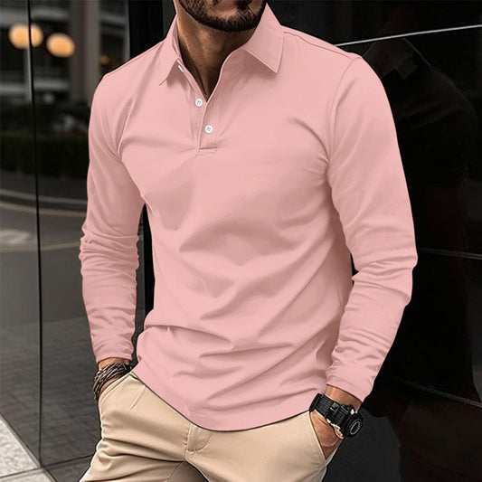 Ins Spring Autumn Polo Shirt Men's Long Sleeve Sport Polo Shirt