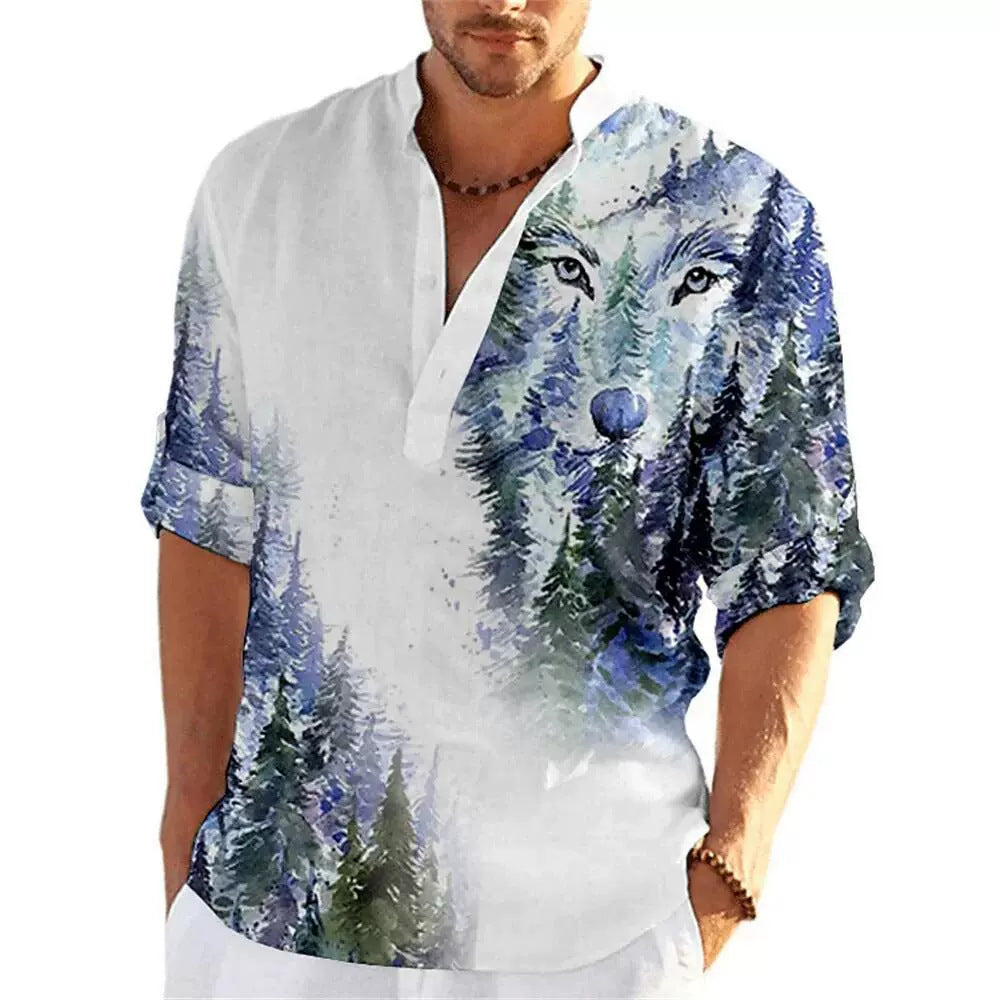 Independent Site New Polo Shirt Men's Shirt 3D Print Men's Shirt Henley Shirt