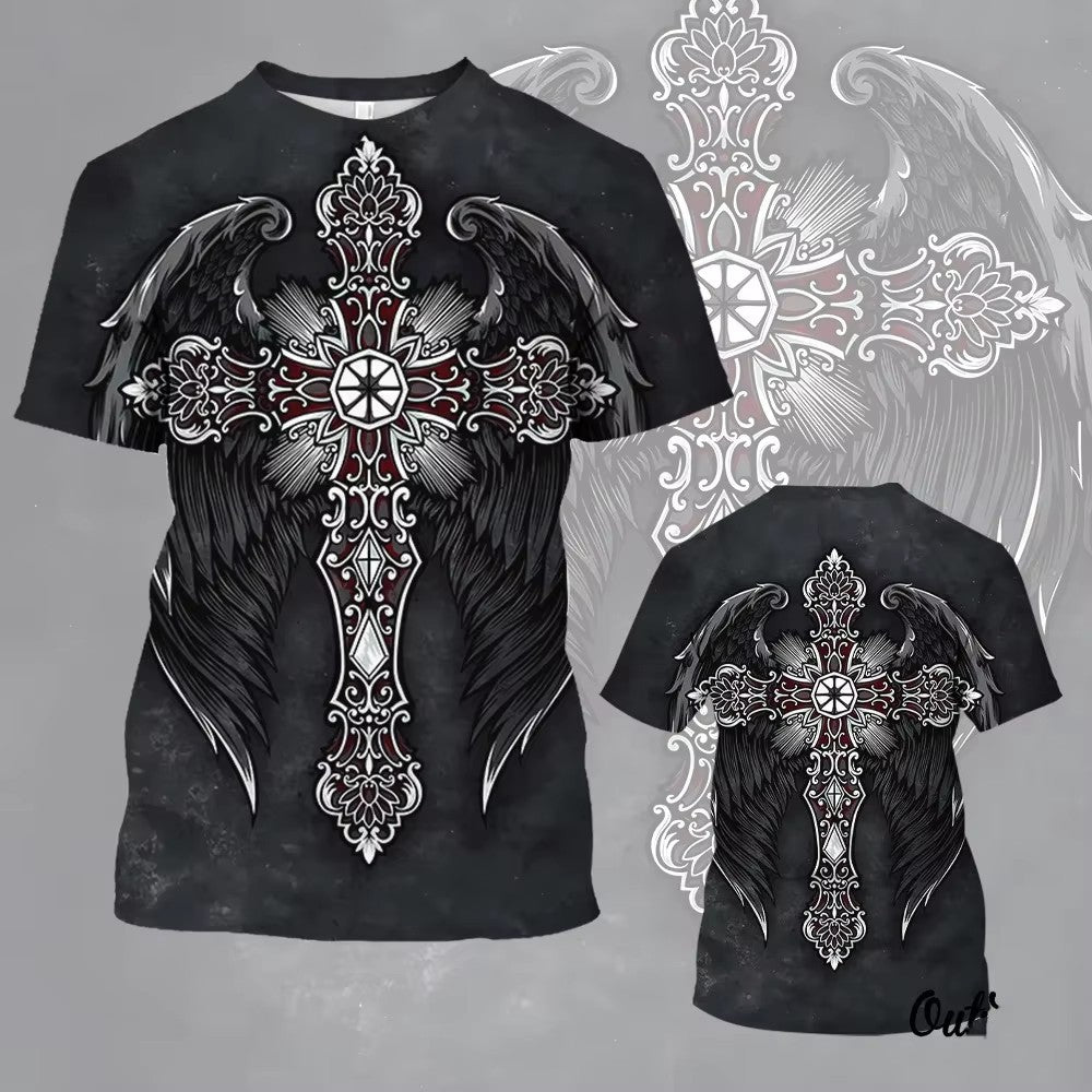 Spring/Summer Cartoon 3D Digital Print Oversized Men's Street Tee