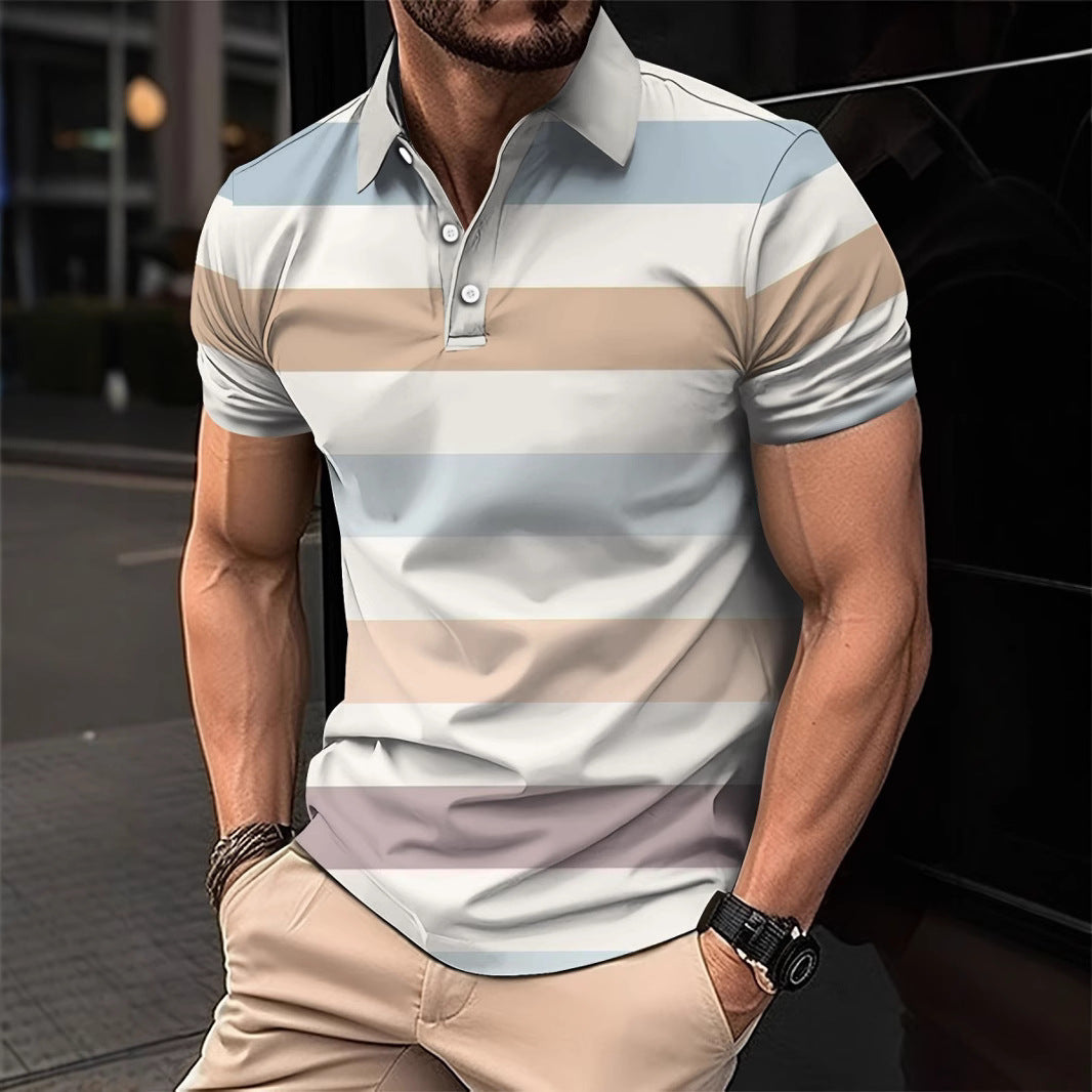 Year Summer Men's Short Sleeve Polo Shirt Simple Trendy Fashion Casual