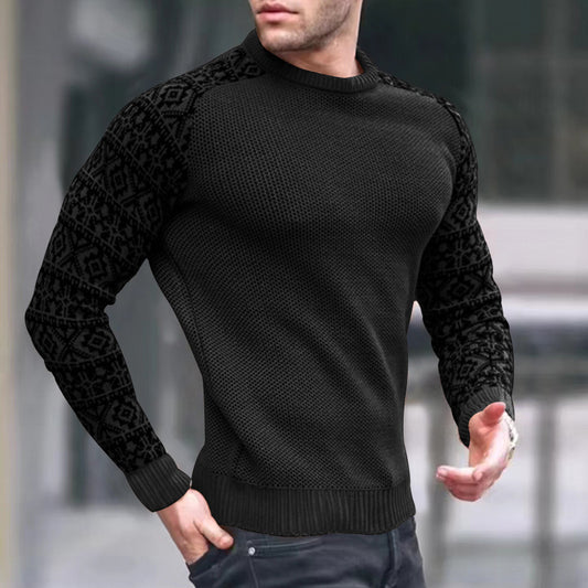 Base Layer Shirt Autumn Waffle Long-Sleeve Men's T-Shirt Casual Pullover Knit Top