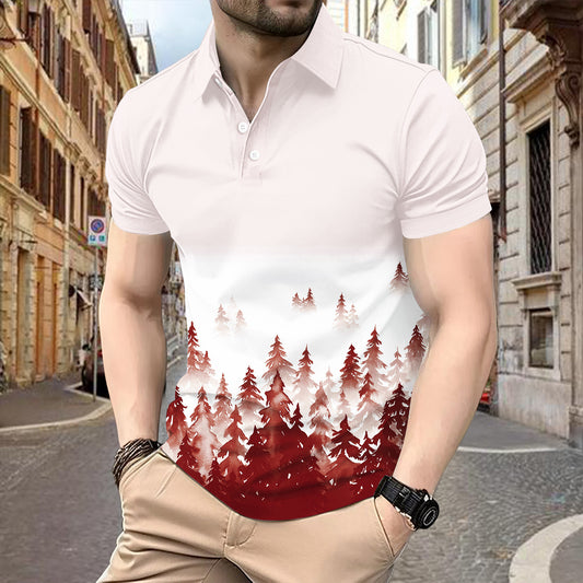 Summer Polo Shirt Pocket Men's Short Sleeve Turn-Down Collar Fashion Casual Thin