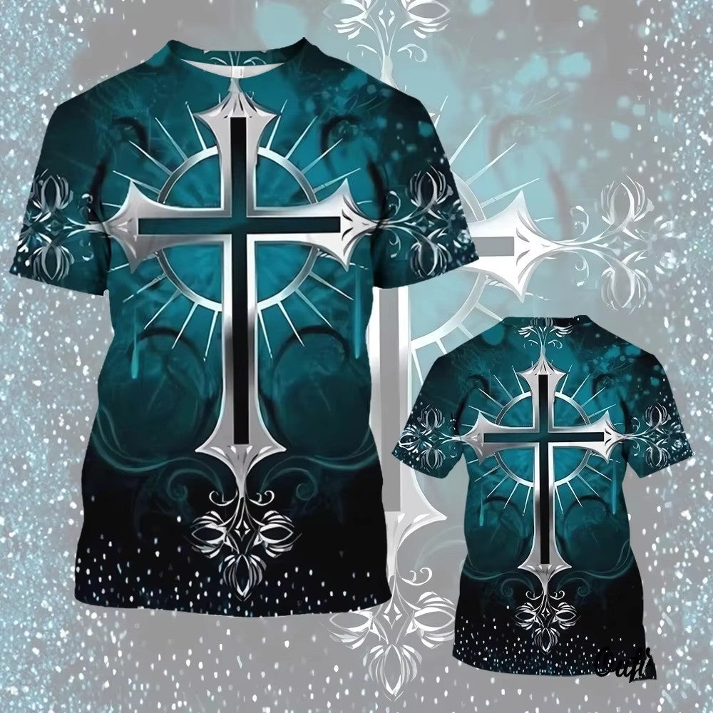 Spring/Summer Cartoon 3D Digital Print Oversized Men's Street Tee