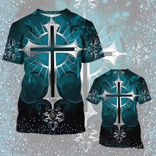 Spring/Summer Cartoon 3D Digital Print Oversized Men's Street Tee