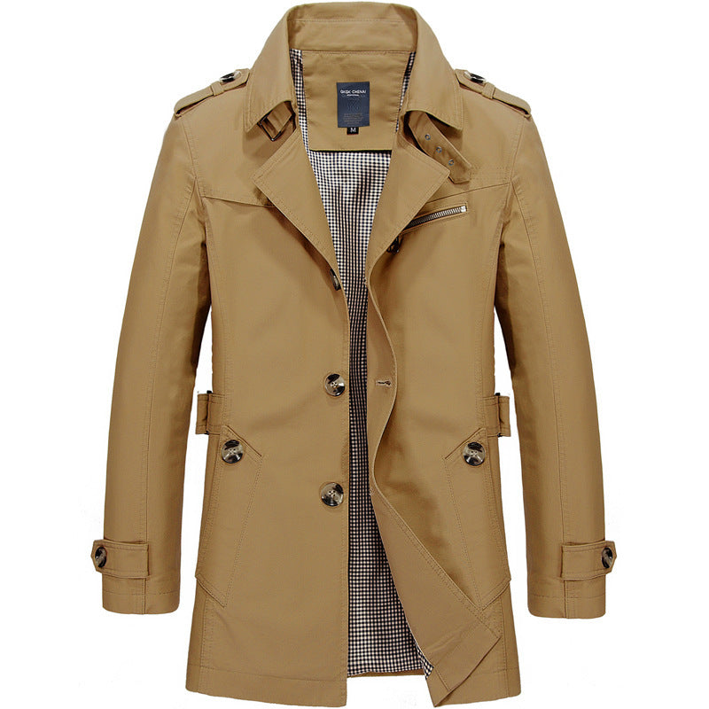 New Men's Pure Cotton Oversized Long Casual Jacket