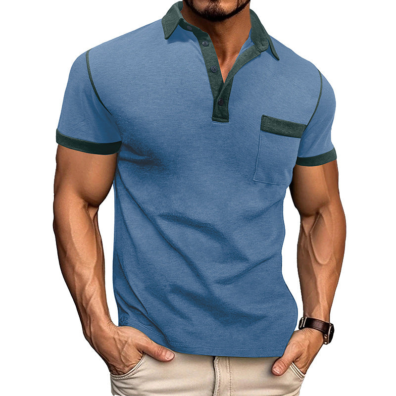 Spring Men's Wear Large Size Short Sleeve Henley T-Shirt Men's Polo Base Layer Shirt Men