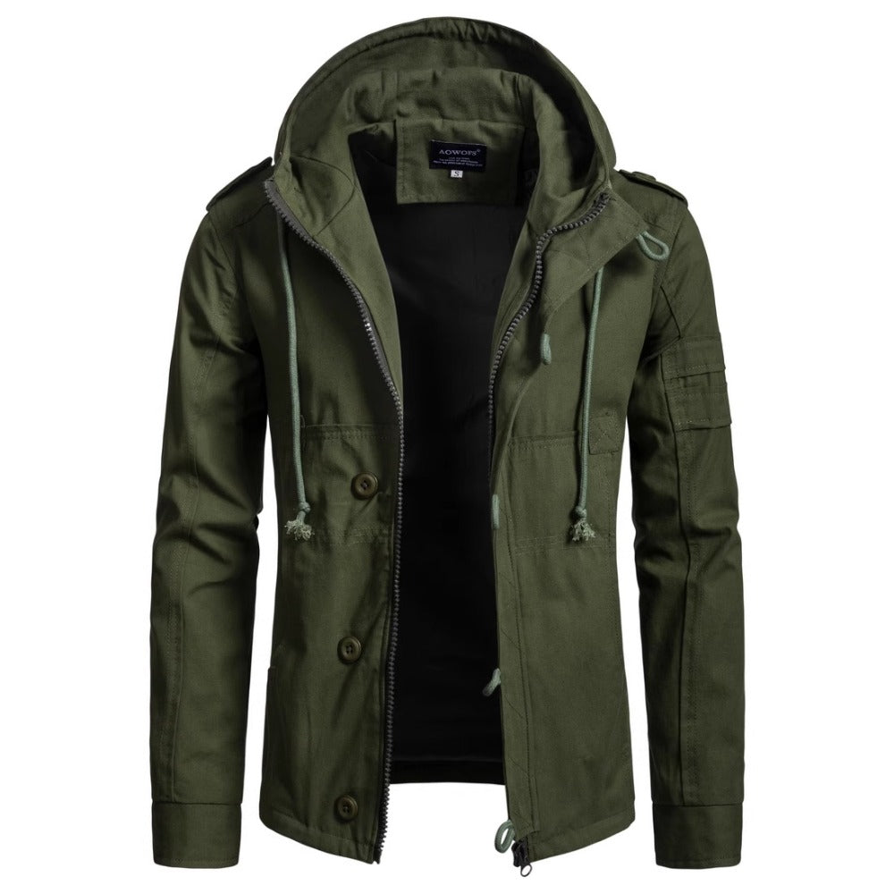 Euro-Size New Men's Hooded Zip-Up Casual Jacket
