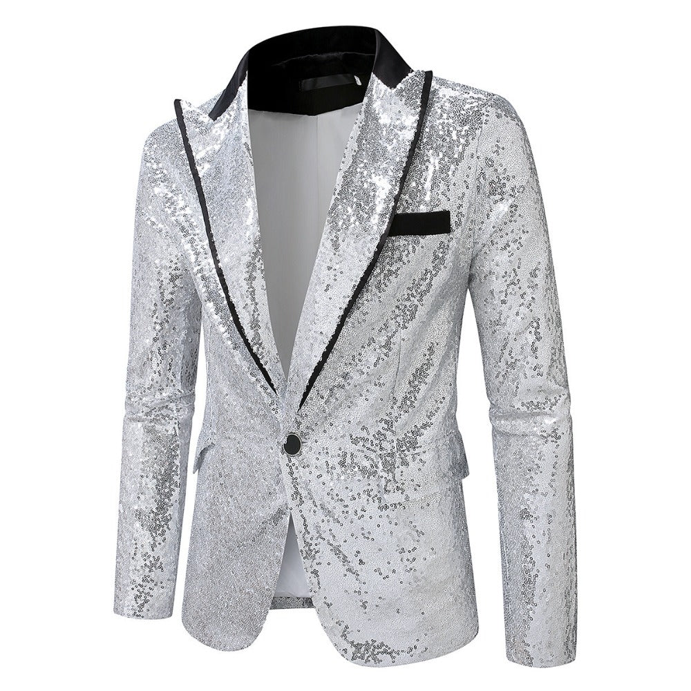 Men's Disco Sequined Jacket  StageHostParty Blazer