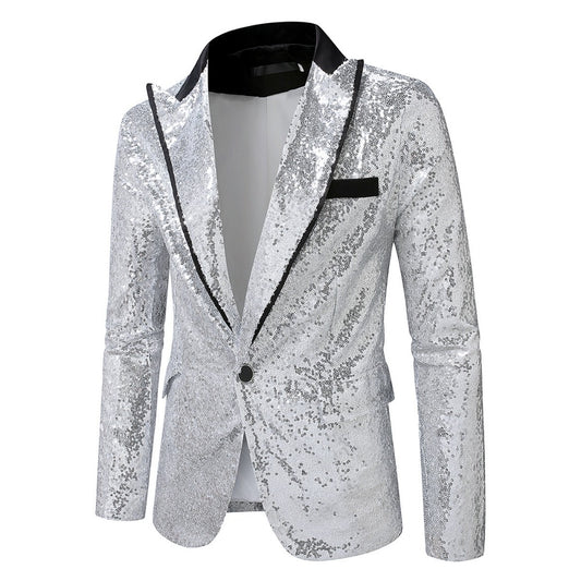 Men's Disco Sequined Jacket  StageHostParty Blazer