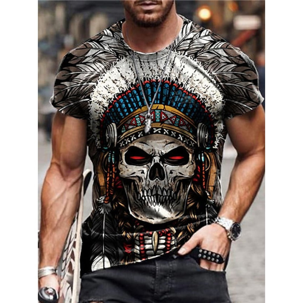 Wolf 3D Print Men's Classic Oversized Summer Sportswear Tee