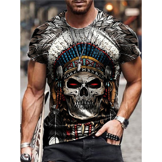 Wolf 3D Print Men's Classic Oversized Summer Sportswear Tee