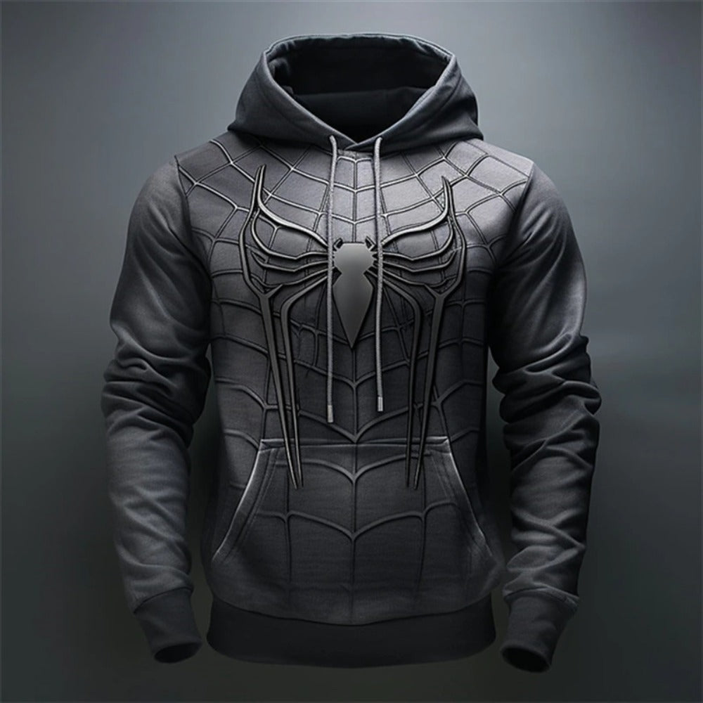 3D Spider Print Men's Hoodie Fall Street Fashion