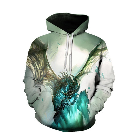 Green Dragon 3D Print Hoodie Baseball Jacket Style