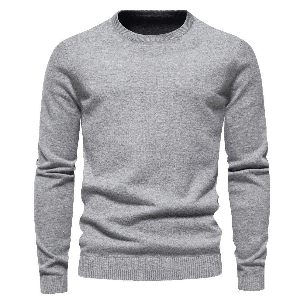 Muti-Color 2025 Fall & Winter Men’s Thick Sweater - Slim Fit Crew Neck Knit Pullover with High Elasticity