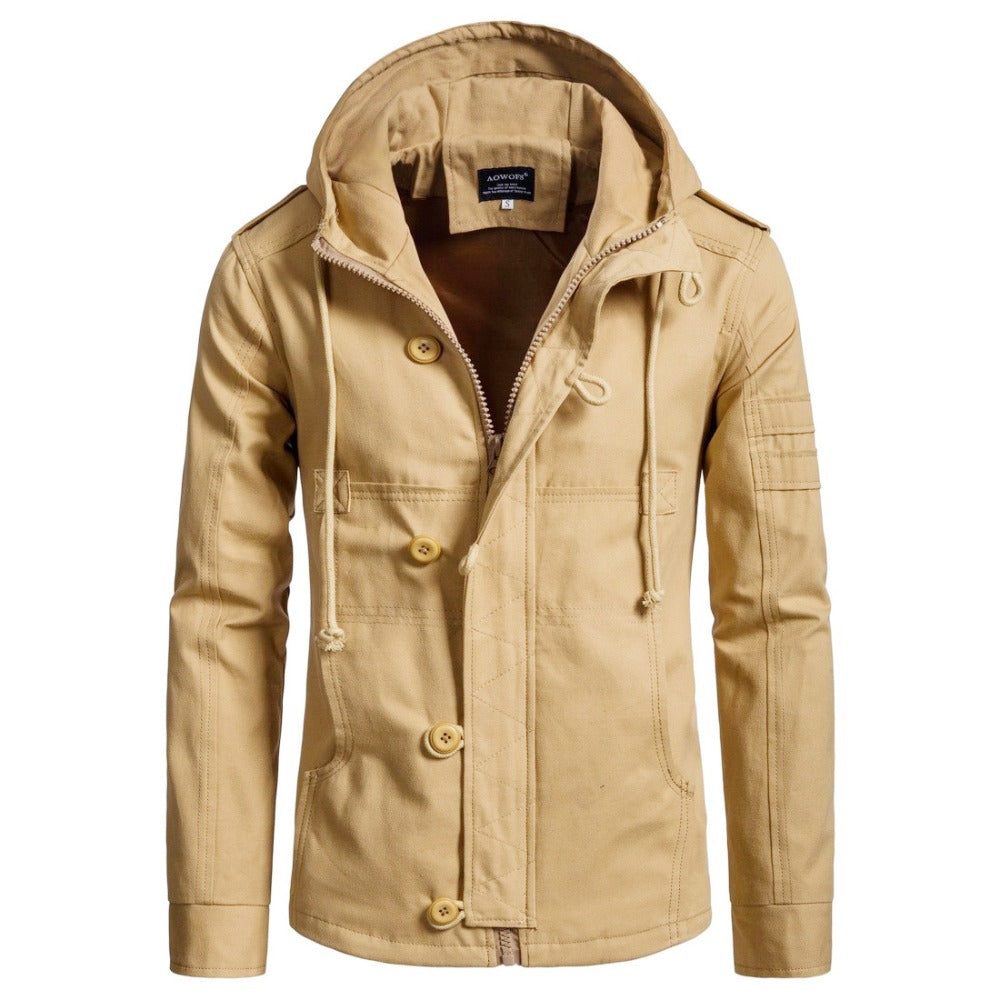 Euro-Size New Men's Hooded Zip-Up Casual Jacket