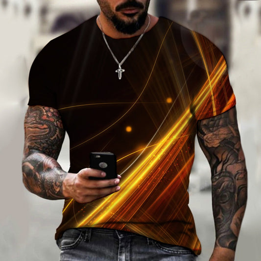 Summer Men's Smiley Face 3D Print Prank Short-Sleeve Tee