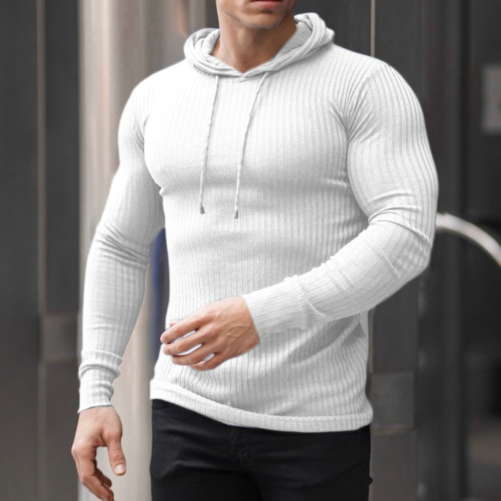 Muscle Fitness Men's Workout Long-Sleeve Pullover Running Slim-Fit Hoodie
