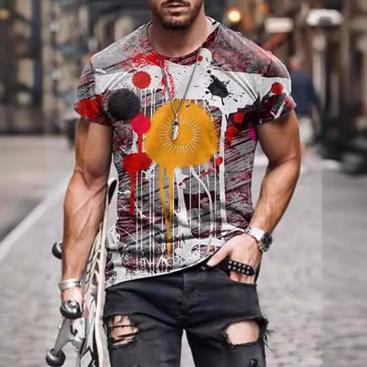 Street Style Abstract Painting Print Men's Short-Sleeve T-Shirt