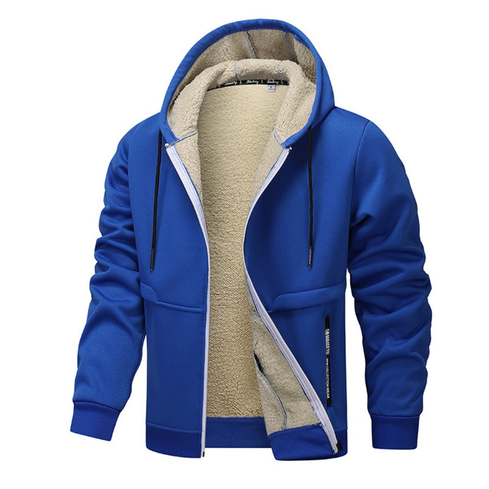 Thick Loose Sherpa Hoodie Work Jacket for Laborers