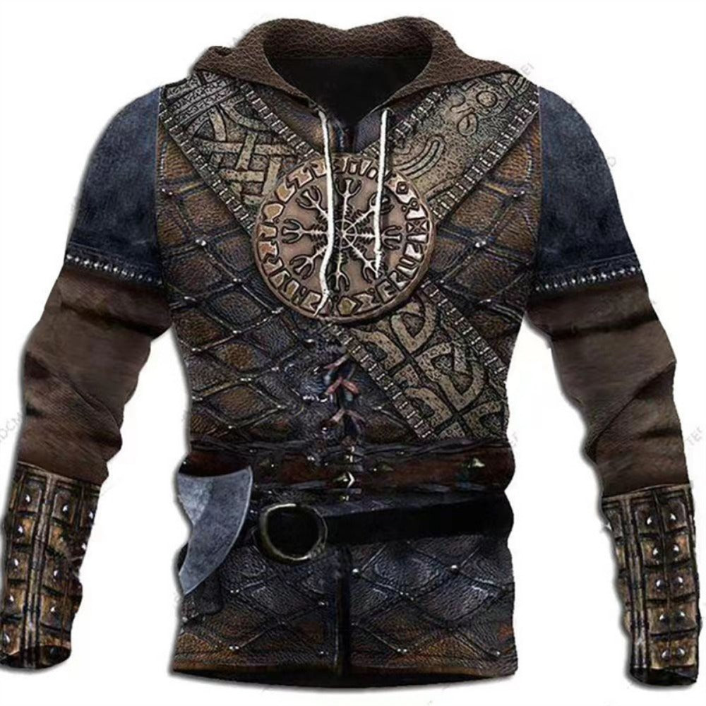 Viking Myth Armor 3D Print Hoodie Men's Cool Streetwear