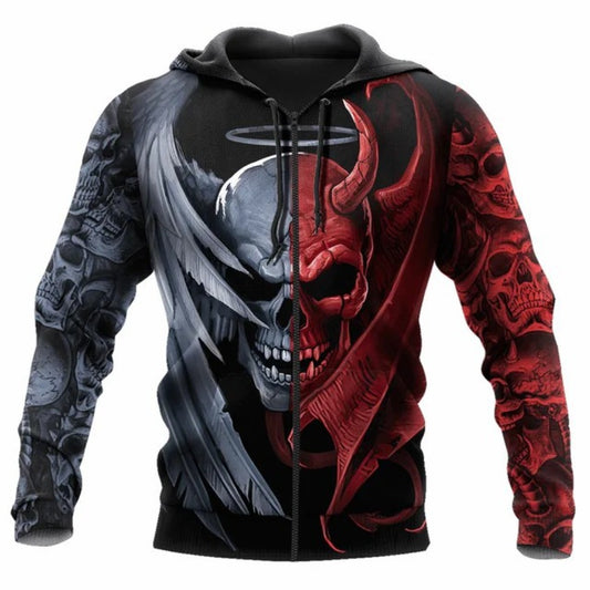 Evil Skull 3D Print Men's Hoodie Streetwear