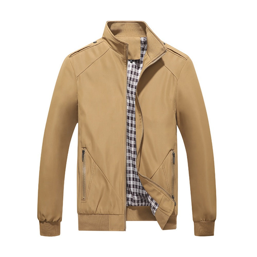 Stand Collar Workwear Jacket Loose Fit Casual Coat