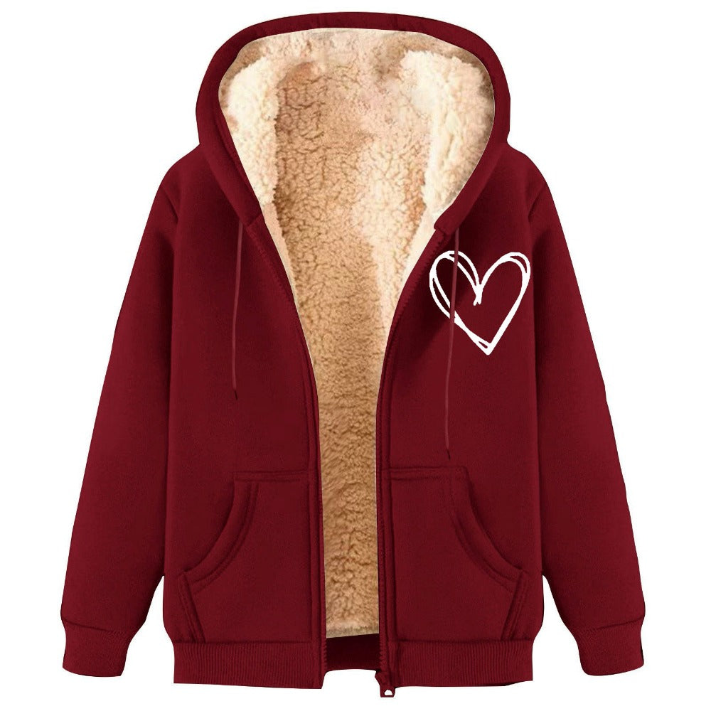 Men's Sherpa Fleece Hoodie Pullover Student Zip-Up Hoodie