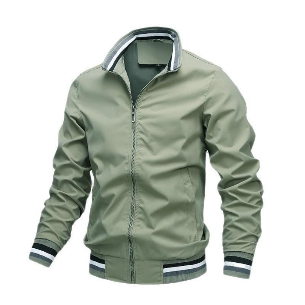 Casual Zip-Up Side Pocket Slim-Fit Jacket