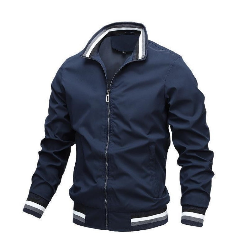 Casual Zip-Up Side Pocket Slim-Fit Jacket
