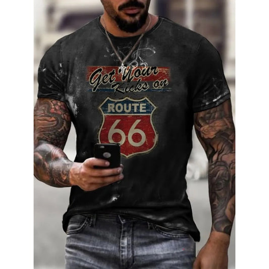 Gothic Bloody Style Men's Summer Loose Round-Neck Casual Tee