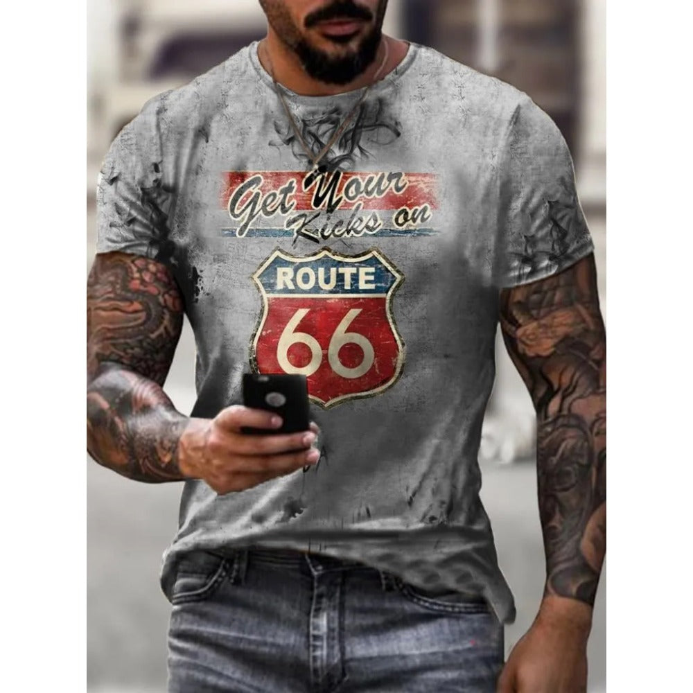Gothic Bloody Style Men's Summer Loose Round-Neck Casual Tee