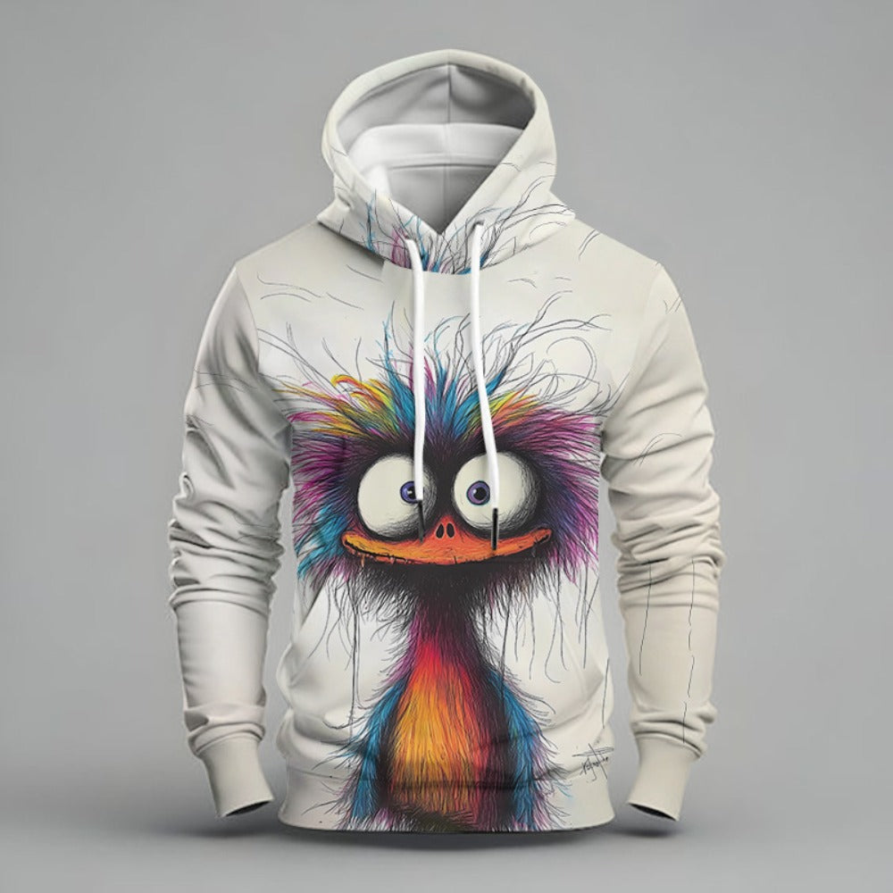 Spring 3D Animal Digital Print Hoodie Men's Trendy Loose Casual Top