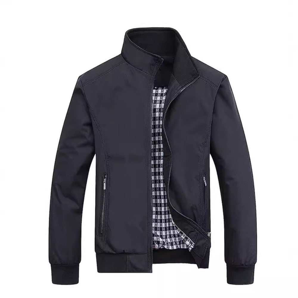 Stand Collar Workwear Jacket Loose Fit Casual Coat
