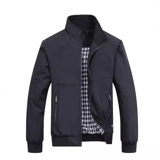 Stand Collar Workwear Jacket Loose Fit Casual Coat