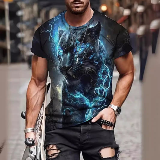 Spring/Summer Men's Creative Graphic Long-Sleeve Round-Neck Casual Tee