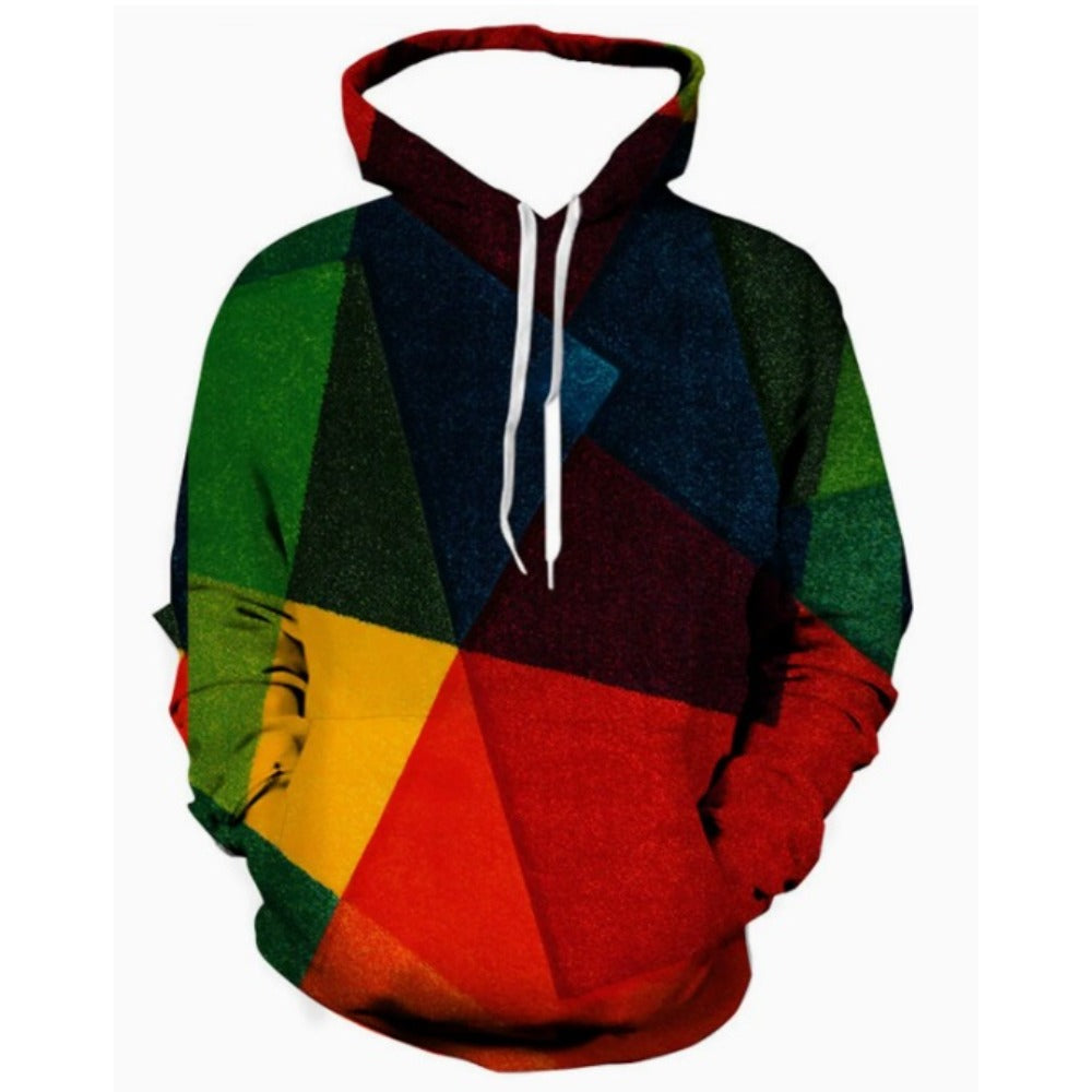 3D Digital Print Fashion Casual Hooded Sportswear Men's Graffiti Retro Style