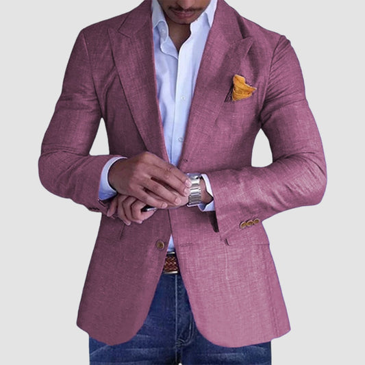 SingleBreasted TwoButton Checkered Blazer  Men's Slim Fit Casual Suit