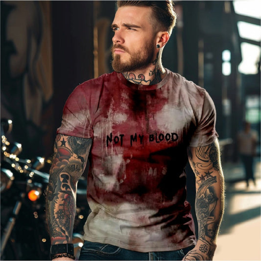 Gothic Bloody Style Bald Gift Novelty Men's Tee