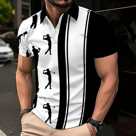 Summer 3D Digital Print Office Casual Men's Short Sleeve Polo Shirt Order