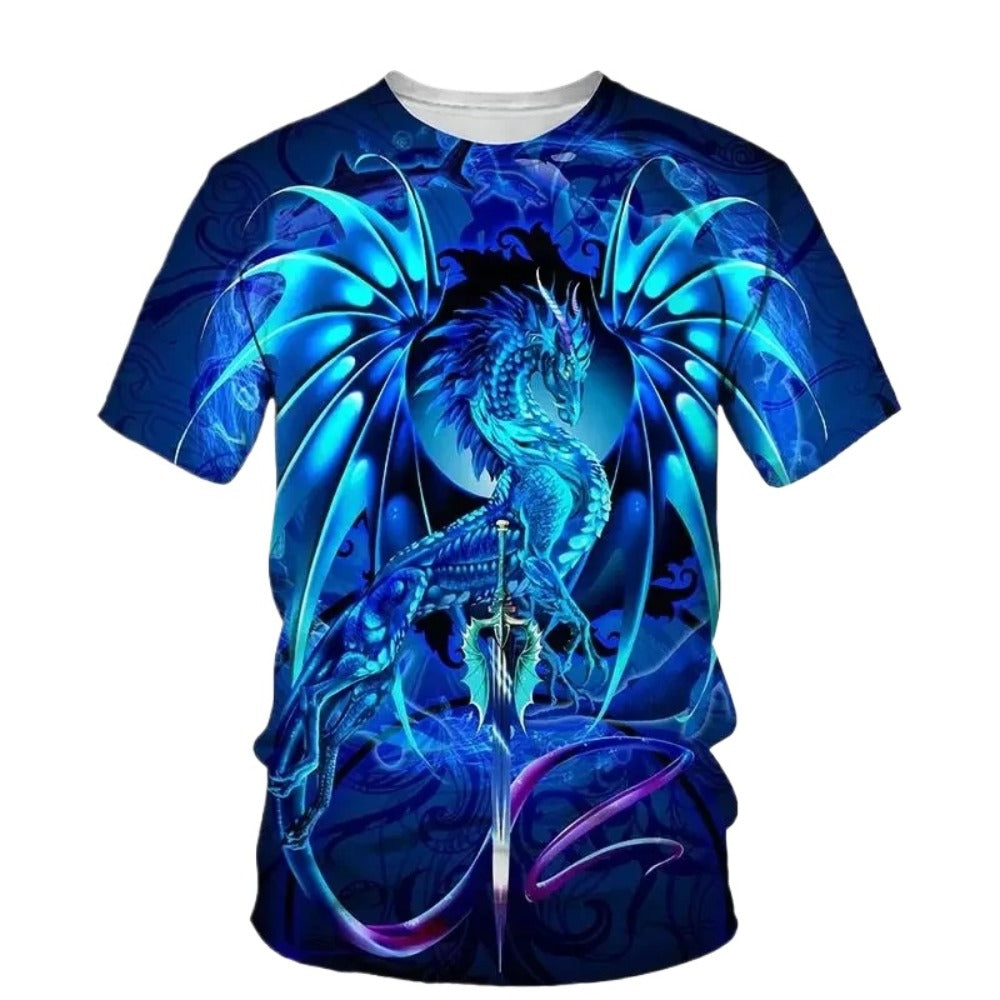 3D Tribal Print Men's Loose Short-Sleeve Tee